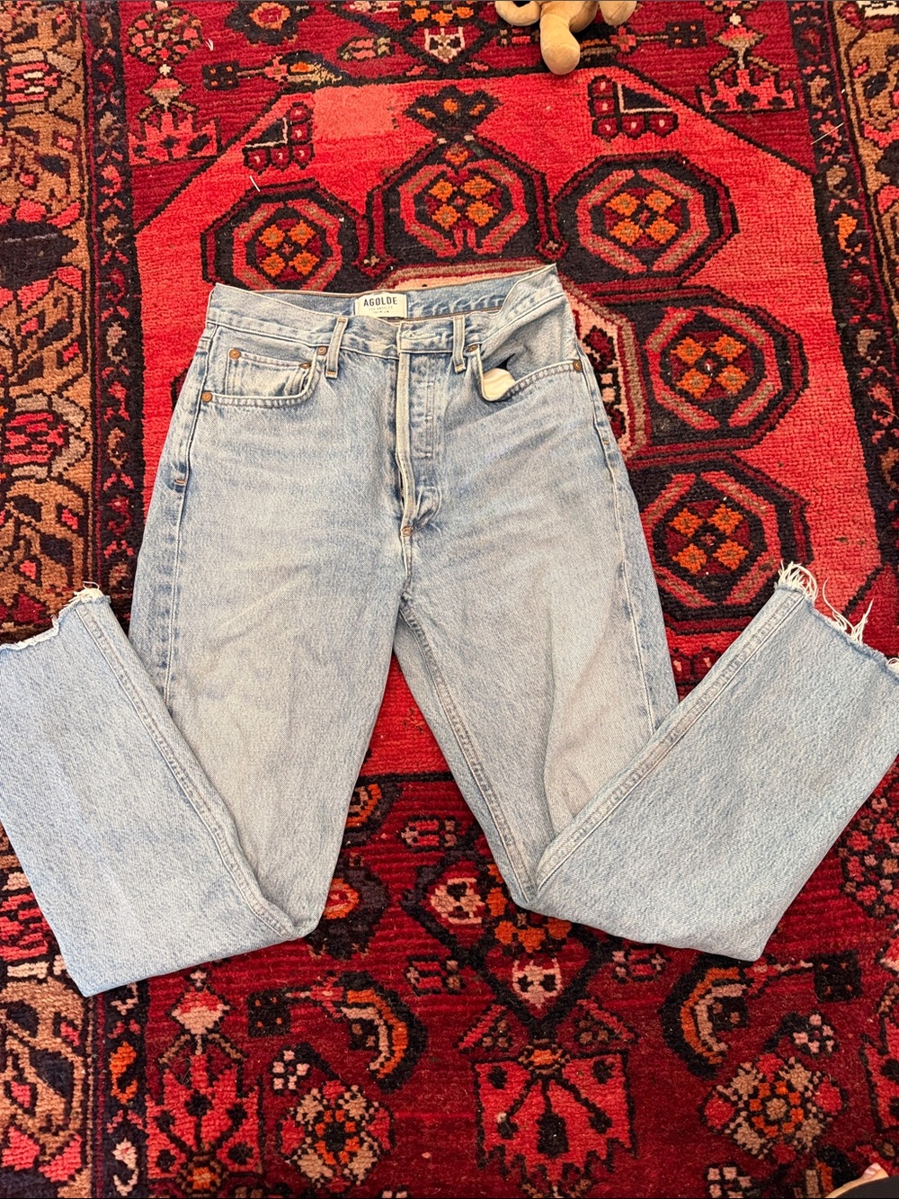 Agolde Light Wash Straight Leg Jeans